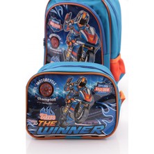 EyER Shoping Motorcu Ilkokul Çantası ve Beslenme Çantası 2li Set