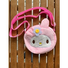 EyER Shoping Sanrio Kuromi Peluş Ayarlanabilir Askılı Büyük Boy Çanta