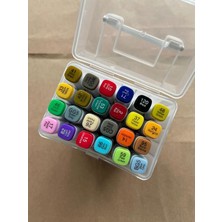 EyER Shoping Çift Taraflı Marker 24'lü Set Özel Mika Taşıma Çantalı Markör