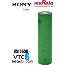 Murata Vtc6 18650 3.7V 3000MAH Li-Ion Şarjlı Pil | 1 Adet