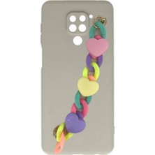 Nettech Xiaomi Redmi Note 9 Uyumlu Bilek Zincirli Arka Koruma Kılıf