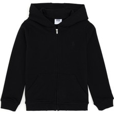 U.S. Polo Assn. Erkek Çocuk Siyah Basic Fermuarlı Sweatshirt 50289144-VR046