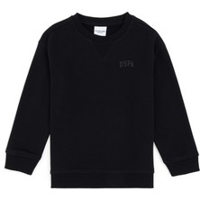 U.S. Polo Assn. Erkek Çocuk Siyah Basic Bisiklet Yaka Sweatshirt 50295151-VR046