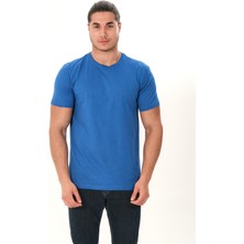 2'li Erkek Bisiklet Yaka Tişört Regular Fit Pamuk Basic T-Shirt