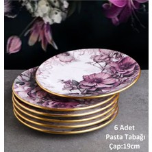 Pinkev Petunia 14 Parça Seramik Meyvelikli Pasta Sunum Tabağı Kombin Set - KUP103P