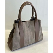 My Easy Shop Mesbag Kadın Çanta  Deri Süet Büyük Boy Çanta