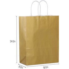 18*24*8 Gold Saplı Kağıt Çanta 24 Adet