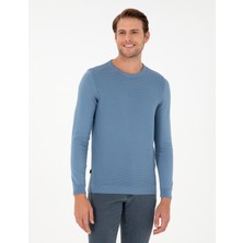 Pierre Cardin Erkek Koyu Mavi Slim Fit Bisiklet Yaka Triko Kazak 50281819-VR032