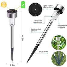 Alifa Toptan Gün Işığı Sarı Ledli Solar Güneş Enerjili Bahçe Lambası 10 Lu Set Metal Gövdeli