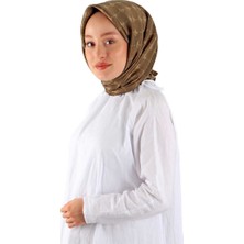 Bursa İpek Kahverengi Kelebek Monogram Twill Ipek Eşarp