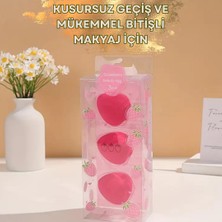 SAYE STORES Çilek Makyaj Süngeri Seti - 3'lü