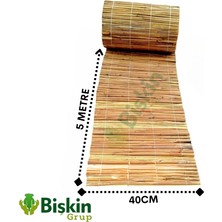 40 cm x 5 Metre Misina Ipli Doğal Bambu Kamış Çit - Bahçe Çiti, Balkon Çiti, Hasır Çit, Gölgelik