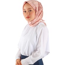 Bursa İpek Pembe Kelebek Monogram Twill Ipek Eşarp