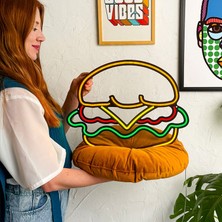 Tol Camp Hamburger Neon Duvar Dekoru - Lezzetli Tasarım, Modern Metal Üzerine Neon LED Tabela | 43 cm x 35 cm