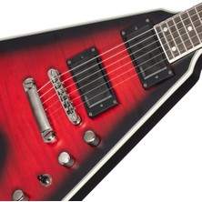 Epiphone Dave Mustaine Prophecy Flying V Figured Elektro Gitar (Aged Dark Red Burst)