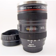 Objektif Görünümlü Lens Çelik Kupa Kahve + Çay Termosu