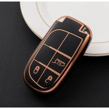 Satışmax Lüx Fiat Jeep Anahtar Kılıfı Siyah/gold