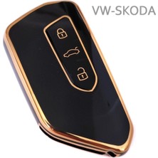 Satışmax Lüx Golf 8, Cupra Seat Leon Tarraco, Modellerie Uyumlu Yüksek Kalite Nano Anahtar Kılıfı Siyah