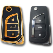 Satışmax Toyota Corolla-Auris-Yaris-Avansın Vb. Nano Yüksek Kalite Silikon Sustalı  Kumanda Kılıfı Siyah