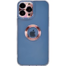 Nettech Apple iPhone 13 Pro Max Uyumlu Metal Halka Logo Delikli Arka Koruma Kılıf