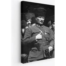 MapCraft Atatürk Portre Tablosu Mustafa Kemal Atatürk Dikdörtgen Dekoratif Kanvas TABLO-123