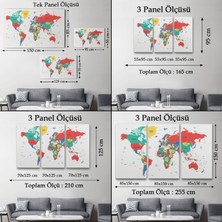 MapCraft Dünya Haritası Dekoratif Kanvas TABLO-1081