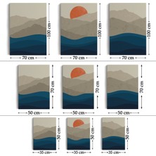MapCraft Dağ ve Deniz Temalı Dekoratif Duvar Tablosu Üçlü SET-101