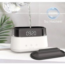 Hava Nemlendirici Buhar Makinesi 3D Alev Efektli Akıllı Çalar Saatli Aroma Difüzörü Koku Yayıcı Oda Nemlendirici