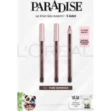 L'Oréal Paris Paradise Le Khol Göz Kalemi - 102 Pure Espresso x 3 Adet ve Rosie Pamuk