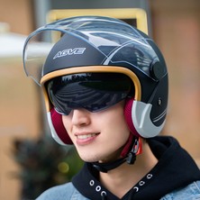 AXK Yetişkin Unisex Çift Lens Güneş Koruyuculu Motosiklet Kaskı (Yurt Dışından)
