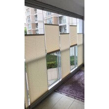 Yazar Home Katlanabilir Cam Balkon Perdesi Krem (Vidalı Veya Kancalı Montaj)