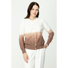 On Degradeli Kabartmalı Hırka