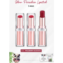 3 Adet  Glow Paradise Lipstick 353 Mulberry ve Rosıe