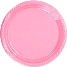 My EBİ Kullan At Renkli Pembe Parti Davet Plastik Tabak - 17  cm . - 25 Adetlik 3 Paket