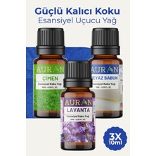 Auran Çimen, Beyaz Sabun, Lavanta Saf Esansiyel Uçucu Yağ Buhurdanlık Yağ Difüzör Esans Aroma 3x 10ml