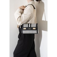 Silver & Polo Siyah Beyaz - Siyah SP1139 Kadın Çapraz Çanta