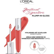 3 Adet Brilliant Signature Plump In Gloss Ruj 410 Inflate ve Rosıe