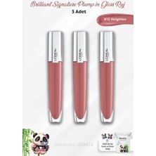 L'Oréal Paris 3 Adet Brilliant Signature Plump In Gloss Ruj 412 Heighten ve Rosıe