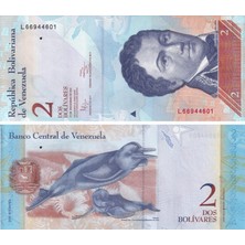 Benim Koleksiyonum Venezuela, 2 Bolivar (2012) Çil Eski Yabancı Kağıt Para