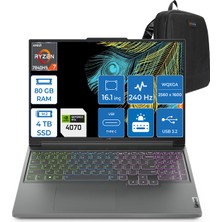 Lenovo Legion Slim 5 16APH8 Amd Ryzen 7 7840HS 80GB Ddr5 2tb SSD + 2tb SSD 8GB/RTX4070/140W Freedos 16" 240Hz Wqxga Taşınabilir Bilgisayar 882Y9008CTXF12 + Zettaçanta