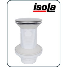 Isola Lavabo Gider Süzgeci Pop Up Basmalı Bas-Aç Klik Klack Bağlantı Ağzı 1 1/4'' (4.2 Cm) Olan Lavabo Sifonlarına Uygun