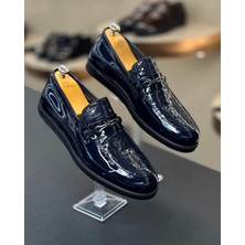 Terzi Adem Altun Italyan Stil Iç Dış Naturel Rugan Erkek Ayakkabı Lacivert T12311