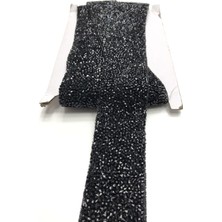 Siyah Ütü ile Yapışan Şerit Aplik 4 cm