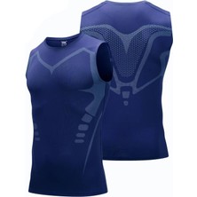 Ghassy Co. Erkek Fitness Hızlı Kuruma Nefes Alabilen Çapraz Daraltma Tipi Kolsuz Spor T-Shirt