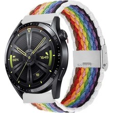 Sneezy Huawei Watch Gt5 46MM Ile Uyumlu 22MM Metal Klips Solo Fiberlink Örgü Kordon