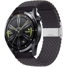Sneezy Huawei Watch Gt5 46MM Ile Uyumlu 22MM Metal Klips Solo Fiberlink Örgü Kordon