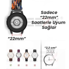 Sneezy Huawei Watch Gt5 46MM Ile Uyumlu 22MM Metal Klips Solo Fiberlink Örgü Kordon