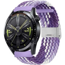 Sneezy Huawei Watch Gt5 46MM Ile Uyumlu 22MM Metal Klips Solo Fiberlink Örgü Kordon