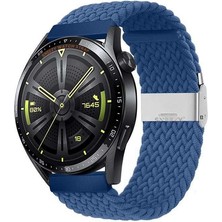 Sneezy Huawei Watch Gt5 46MM Ile Uyumlu 22MM Metal Klips Solo Fiberlink Örgü Kordon