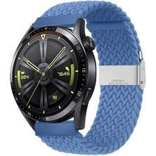 Sneezy Huawei Watch Gt5 46MM Ile Uyumlu 22MM Metal Klips Solo Fiberlink Örgü Kordon